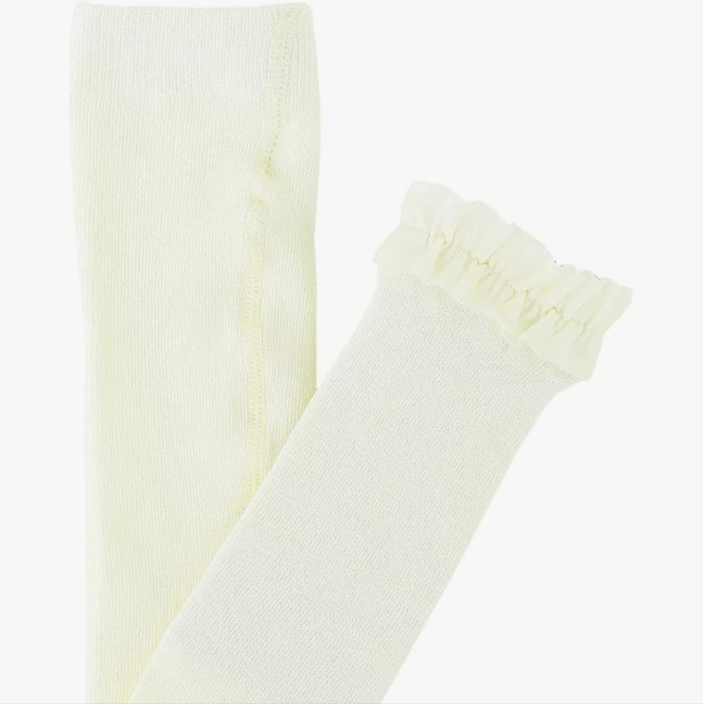 Ruffle Butts White Footless Ruffle Tights